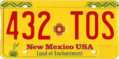 NM license plate 432TOS