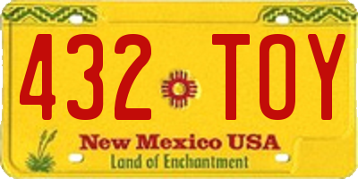 NM license plate 432TOY