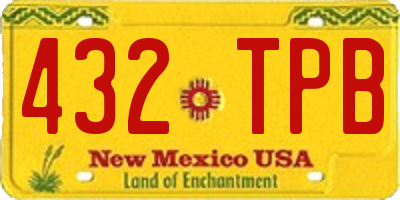 NM license plate 432TPB