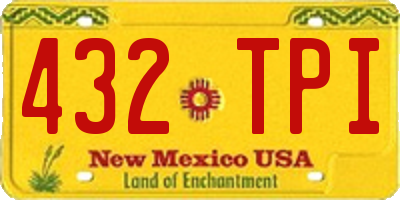 NM license plate 432TPI