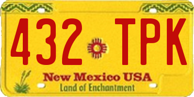 NM license plate 432TPK