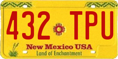 NM license plate 432TPU
