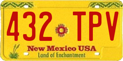 NM license plate 432TPV