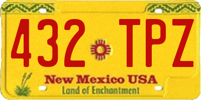 NM license plate 432TPZ