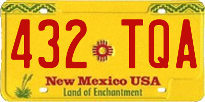 NM license plate 432TQA