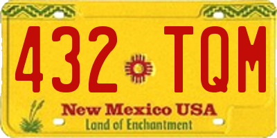 NM license plate 432TQM