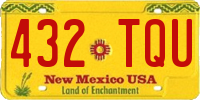 NM license plate 432TQU