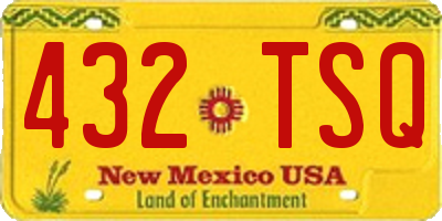 NM license plate 432TSQ
