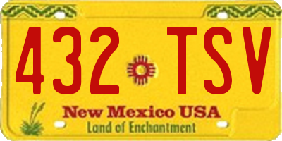 NM license plate 432TSV