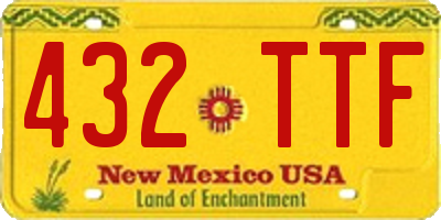 NM license plate 432TTF
