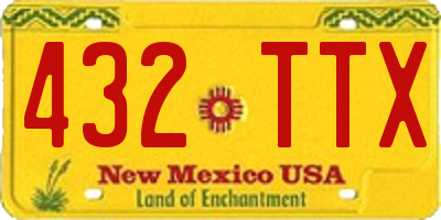 NM license plate 432TTX