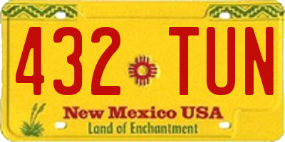 NM license plate 432TUN