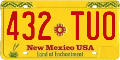 NM license plate 432TUO