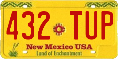 NM license plate 432TUP