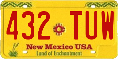 NM license plate 432TUW