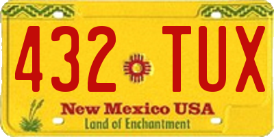 NM license plate 432TUX