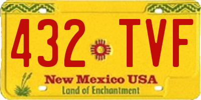 NM license plate 432TVF