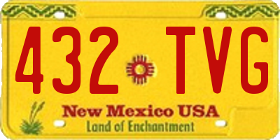 NM license plate 432TVG