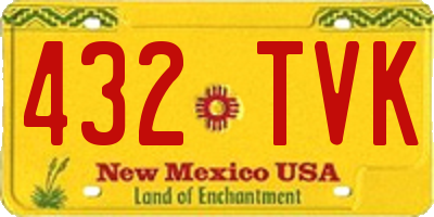 NM license plate 432TVK