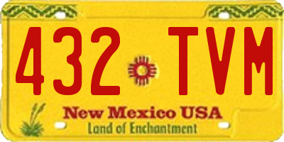 NM license plate 432TVM