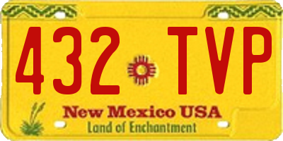 NM license plate 432TVP