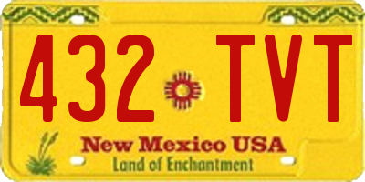 NM license plate 432TVT