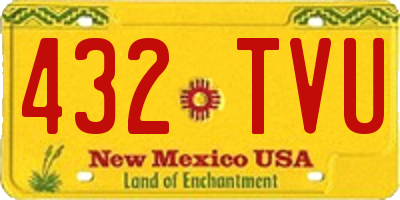 NM license plate 432TVU