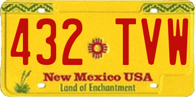 NM license plate 432TVW