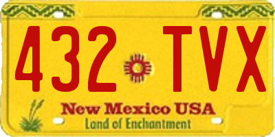 NM license plate 432TVX
