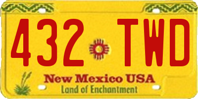 NM license plate 432TWD