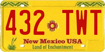 NM license plate 432TWT