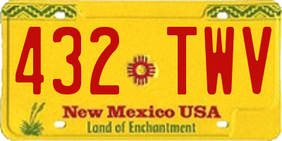 NM license plate 432TWV