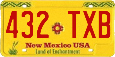 NM license plate 432TXB