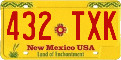 NM license plate 432TXK