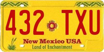 NM license plate 432TXU