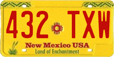 NM license plate 432TXW