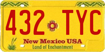 NM license plate 432TYC