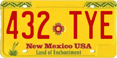 NM license plate 432TYE