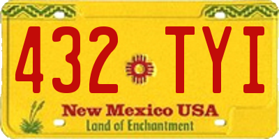NM license plate 432TYI