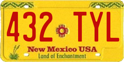 NM license plate 432TYL