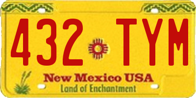 NM license plate 432TYM