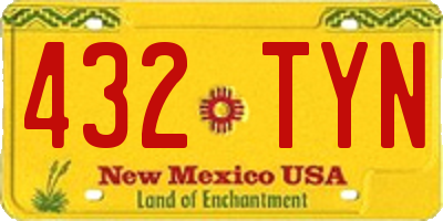 NM license plate 432TYN