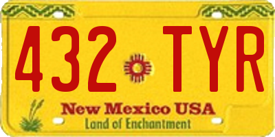 NM license plate 432TYR