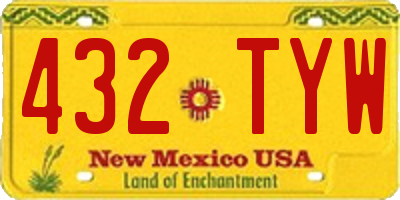 NM license plate 432TYW