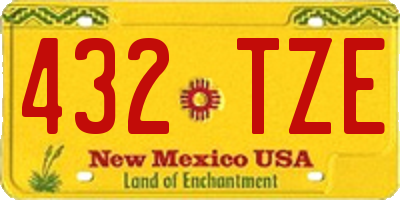 NM license plate 432TZE