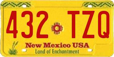 NM license plate 432TZQ