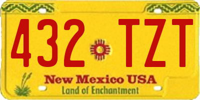 NM license plate 432TZT