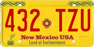 NM license plate 432TZU