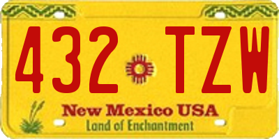 NM license plate 432TZW