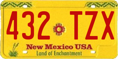 NM license plate 432TZX